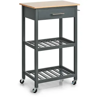 Zeller Küchenrollwagen MDF/Bambus 93 cm x 40 cm x 58 cm Anthrazit