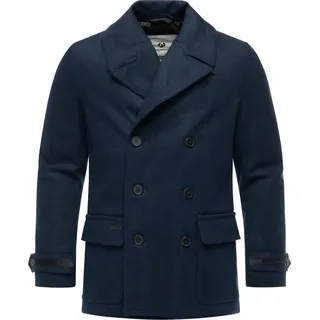 Kurzmantel RAGWEAR "Parr YOUMODO", Herren, Gr. XXL (56), blau (navy), Obermaterial: 100% Polyester. Innenfutter: 100% Polyester. Wattierung: 100% Polyester, gerade Po-bedeckend, eng normaler Saum, Mäntel Kurzmantel, klassischer Herren Wintermantel mit Reverskragen