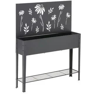 Dehner Metall-Hochbeet Bretagne, schwarz, ca. B115/H143/T27 cm
