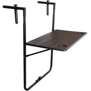 Balkon Klapptisch Hängetisch Bistrotisch verstellbar - SSB 5, Braun - 60x36