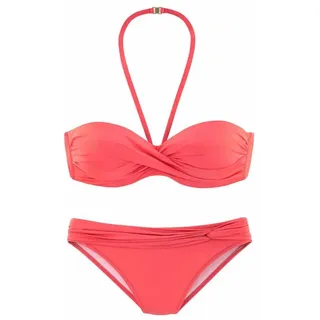 LASCANA Bügel-Bandeau-Bikini Damen Rot 36 Cup C