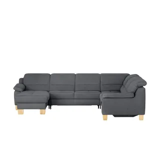 meinSofa Wohnlandschaft aus Mikrofaser Hanna , grau , Maße (cm): B: 322 H: 84 T: 264.0