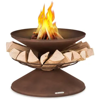 Blumfeldt Aguilera Feuerschale mit Grill Ø 65 cm Holzlager Stahl Rost