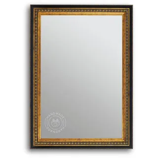 CLAMARO 'SPLIT' Antik Wandspiegel 50x70 cm mit Rahmen | Schwarz Gold | Shabby Chic Vintage Barock Spiegel mit Holzrahmen | Barockspiegel inkl. Metall Aufhänger und Montagematerial