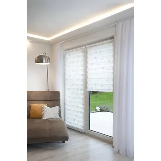 K-HOME Doppelrollo MARITIM bedruckt 60 x 200 cm weiß
