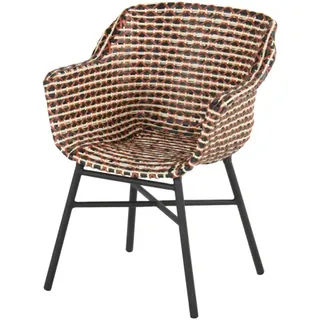 Delphine ergonomischer Diningstuhl Coral Red, schwarzes Gestell