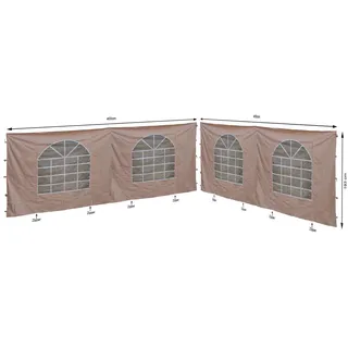 Quick Star Seitenwand für Pavillon Sahara 4x4 m 2 Stück Sand 4 x 0,4 m