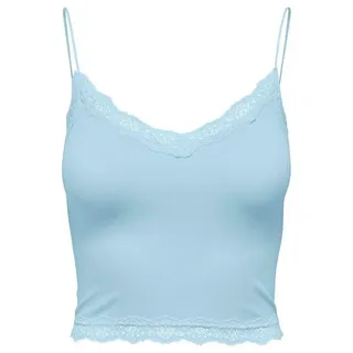 ONLY Spitzentop ONLVICKY LACE SEAMLESS CROPPED TOP blau M