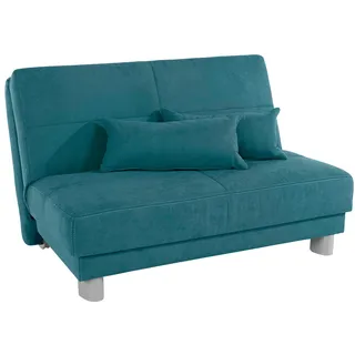 Schlafsofa HOME AFFAIRE "Gina", blau (türkis), B:120cm H:86cm T:195cm, Sofas, Schlafsofa, mit einem Handgriff vom Sofa zum Bett