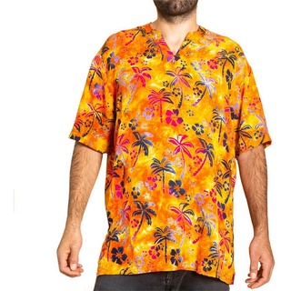 PANASIAM Hawaiihemd Kurzarmhemd Wachsbatik Herren Hemd in lebendigen Mustern und leuchtenden Farben langlebiges Sommerhemd Freizeithemd bunt M