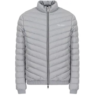 AX ARMANI EXCHANGE Herren Daunenjacke - Mikrofaser, Logo Aufdruck Grau XL