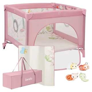 lionelo Mille Plus Laufstall 100x100 cm mit Komfortmatte mit 3D-Bezug
