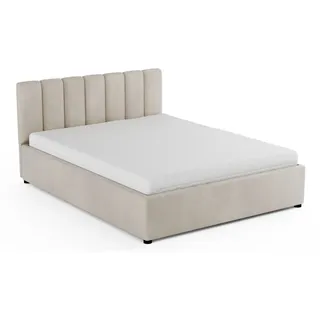 Deine Möbel 24 Polsterbett VIANA mit Bettkasten, Lattenrost & Gasdruckfedern, Funktionsbett (Set, 1-tlg., Farben: Ecru, Beige, Hellgrau, Grau, Anthrazit, Schwarz), 140x200 160x200 180x200 200x200 cm beige