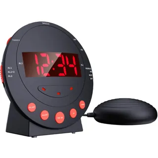 Leistungsstarker Wecker Mit Bettvibrationsfunktion, Blitzlicht, Einstellbarer Helligkeit, Zwei Einstellungen, Usb-ladeanschluss Und Digitaler Led-anzeige Für Tiefschläfer, Erwachsene, Kinder, Jugendli
