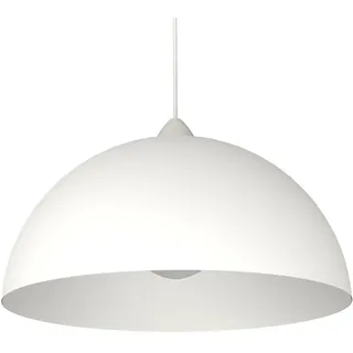 L+ Hängelampe Pendelleuchte Modern minimalistisch Hängelleuchte Fassung E27 Lampenschirm Metall weiß Modern 40cm