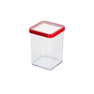 Rotho Loft quadratisch transparent/rot 10 x 10 x 14,2 cm 1 l