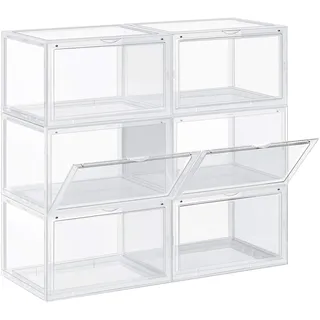 Songmics Schuhbox 28 x 36 x 22 cm 6-tlg. transparent