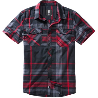 Brandit Roadstar Shirt Hemd kurzarm anthrazit/rot/schwarz, Größe S
