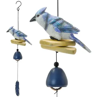 Windspiel in Form eines Vogels, Windglocke, Dekoration für den Garten oder den Innenbereich, Geschenk für Mütter, mit Federornament, für Glück...