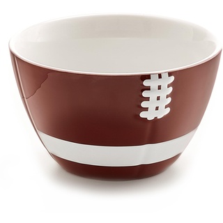 40YARDS American Football Müslischale/Schüssel/Snackschale aus Keramik (900 ml) in Form eines halben Footballs mit erhabener, fühlbarer Naht