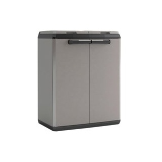Keter Recyclingschrank Split Basic grau Kunststoff B/H/T: ca. 68x85x39 cm - grau, schwarz