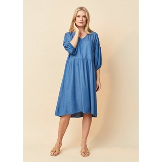 Pont Neuf A-Linien-Kleid Amarie mit Puffärmeln blau S