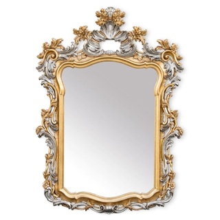 Casa Padrino Luxus Barock Spiegel Gold / Silber - Handgefertigter italienischer Barockstil Wandspiegel - Luxus Möbel im Barockstil - Barock Möbel - Luxus Qualität - Made in Italy