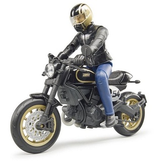 Bruder® Spielzeug-LKW 63050 Scrambler Ducati Cafe Racer Motorrad, mit Fahrer, mit stilechter Bekleidung