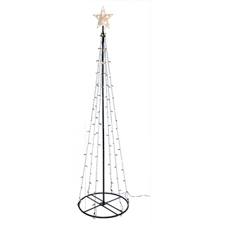 Haushalt International LED Baum 120,180,240cm mit Stern Metall Lichterbaum Weihnachtsbaum Kegelbaum, Baum Längen:180 cm