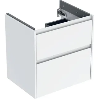Geberit Renova Plan Unterschrank für Waschtisch, mit zwei Schubladen, 59,5x60,6x44,6cm, 504027011 2 Korpus/Front weiß / lackiert seidenglanz, Breite 59,5 cm