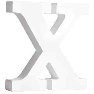 Rayher MDF-Buchstabe X, weiß, 11 x 11 cm, Stärke 2 cm, 3D-Buchstaben Holz, Holz-Buchstaben FSC zertifiziert, 64572102