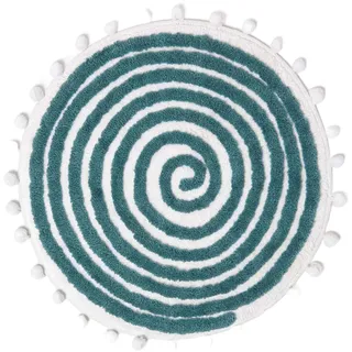 Homescapes Spiralmuster Petrol-weiß Ø 60 cm