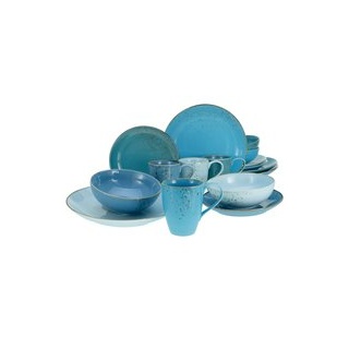 CreaTable Kombiservice Nature Collection Aqua blau Keramik 16 tlg. - blau
