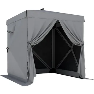 Outsunny Faltpavillon 1,85 x 1,85 m inkl. 4 Seitenteile Dunkelgrau