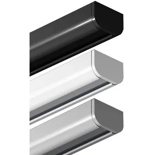 Garduna Gardinenschiene halbrunde Schleuderschiene, 1-läufig, Aluminium schwarz 180 cm