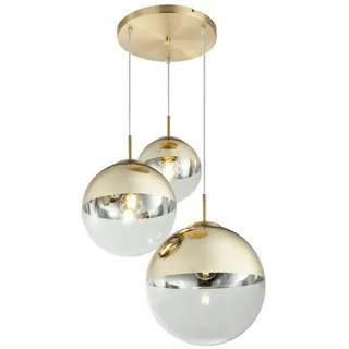 GLOBO LIGHTING LED Pendelleuchte, LED wechselbar, warmweiß, ausgefallene Cluster Glas-kugel für Esstisch Treppenhaus Gold-en Ø51cm goldfarben
