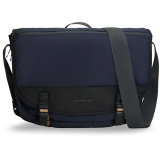 Tommy Hilfiger Laptoptasche TOMMY HILFIGER "TH TRAVEL MESSENGER", Gr. B/H/T: 41cm x 32cm x 14cm, dunkelblau, Textil, Taschen Laptoptasche, Unisex Geschäftstasche, Aktentasche mit Überschlag