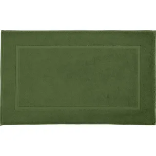 REDBEST Duschvorlage, Badteppich New York dunkelgrün Größe 50x80 cm - saugstark, sehr strapazierfähig, hautsympathisch, trittweich, 100% Baumwolle