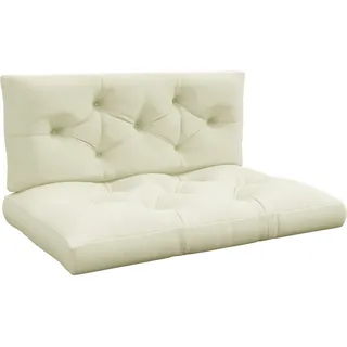 Outsunny 2 Sitzer Palettenkissen 120cm x 80cm x 12cm Bankauflage mit UV-Schutz Sitzkissen Polsterauflage wasserabweisend Gartenbankauflage für Palettensofa, Balkon Cremeweiß   Aosom