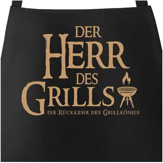 MoonWorks Grillschürze Grill-Schürze für Männer mit Spruch Der Herr des Grills Grillkönig Moonworks®, mit kreativem Aufdruck schwarz
