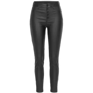 LASCANA Lederimitathose enge Kunstlederhose schwarz 36