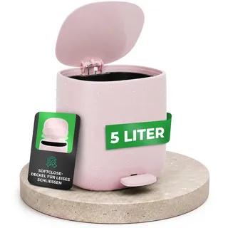 YourCasa Mülleimer YourCasa Mülleimer Bad [5L] Elegantes Design Badezimmer Kosmetikeimer, ABS Kunsstoff rosa