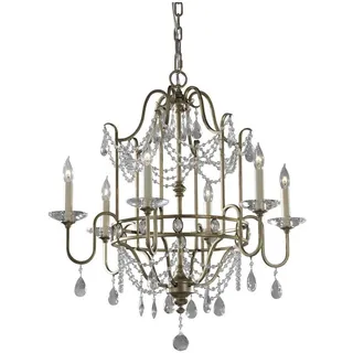Elstead Lighting, Kronleuchter, Gianna Kronleuchter E14 6-fach Vergoldetes Silber (66.70 cm)