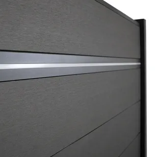 inosar LED Leiste für WPC Sichtschutzzaun Kaplan Modern Solar robust Neutralweiß mit Alu Abdeckung 1,84 m x 20 cm x 2 cm
