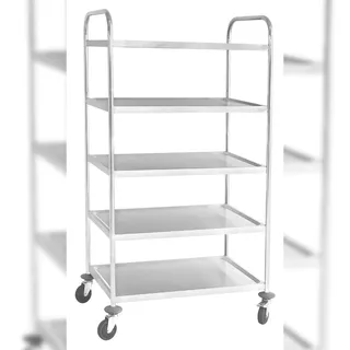 METRO PROFESSIONAL Servierwagen GST2005, Edelstahl, 52.6 x 85 x 154.3 cm, 5 Etagen, 125 kg, silber