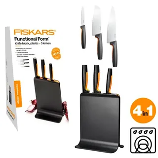 Fiskars Messerblock 3 Messer - Black / Orange - One Size