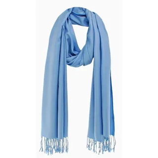 Bovari Schal Pashmina aus 100% Premium Viskose - weich wie Kaschmir -, glänzend wie Seide - 200x70 cm XL Damen-Schal blau