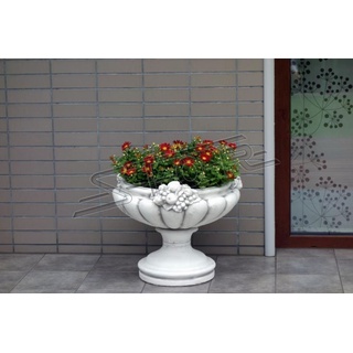 JVmoebel Skulptur Blumentöpfe Kasten Blumen Töpfe XXL Beton Garten Terrasse S104077 weiß