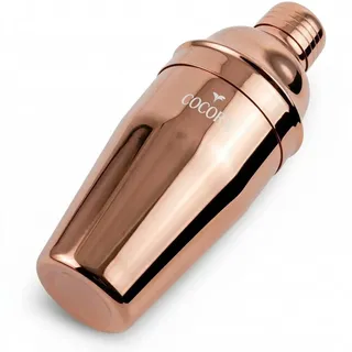 Cocora Cocktail Shaker - Shaker Edelstahl - Cocktailshaker - Shaker Cocktail - 500 ml - 3-teilig mit integriertem Sieb - Spülmaschinenfest - Rose Gold
