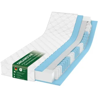Ergonomische 7-Zonen Matratze mit Taschenfederkern | 100 x 200 cm | 17cm | H2 & H3 | Dreamstar Ergo Flex Duo | Wendematratze - Weiß
